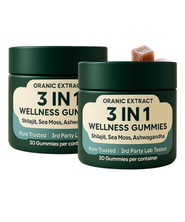 ORANIC EXTRACT Hima-Mount Shilaji, Ashwagandha and Sea Moss 3in1 Wellness Gummies, 60 Gummies