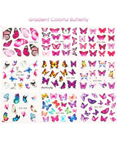 DIY Self-Adhesive Nail Decor Blue/Black Water Decals Transfer Nail stickers Butterfly-shape Nail Art(3) Style 03 - Buy Online on GoSupps.com