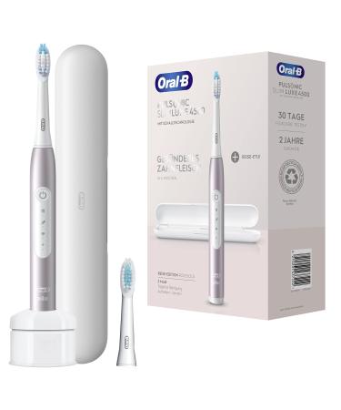 Oral-B Pulsonic Slim Luxe 4500 Electrical Sound toothbrush/Electric Toothbrush 2 plug-in brushes 3 cleaning modes for dental care and healthy gums travel case designed by brown rosegold
