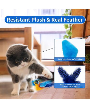 Tohdnc Interactive Cat Bird Toy with Stick - Simulation Flying Birds for Indoor Kittens - Engaging Spring-Loaded Play - Buy Online on GoSupps.com