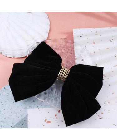 Cimenexe Bohemian Ribbon Bow Hair Clips Black Velvet Bow Hair Clip Big Velvet Ribbon Bow Tie Hair Clip Barrettes Retro Black Satin Bow Hair Clip Bow Winter Decorative Hair Accessories for Women - Buy Online on GoSupps.com