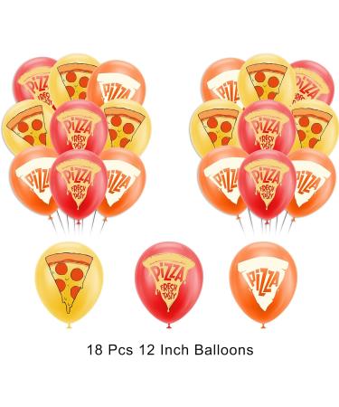 Pizza Party Decorations Includes Happy Birthday Banner Hanging Swirls Cake Topper Cupcake Toppers Balloons for Pizza Birthday Party Supplies - Buy Online on GoSupps.com
