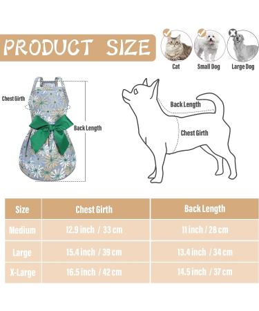 Pet Princess Dress Set - 6pc Dog Bowknot Floral Sundress with Lovely Bow for Small Pets - Medium Size Cute Puppy Summer Dress - Buy Online on GoSupps.com