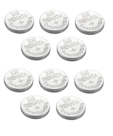 Renata 339 SR614SW Batteries - 1.55V Silver Oxide 339 Watch Battery (10 Count)