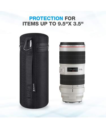 Powerextra 4x Zipper Lens Case Lens Pouch Bag with Thick Protective Neoprene for DSLR Camera Lens Fit for CA Nikon Sony Olympus Panasonic Includes - Small Medium Large XL Size - Buy Online on GoSupps.com