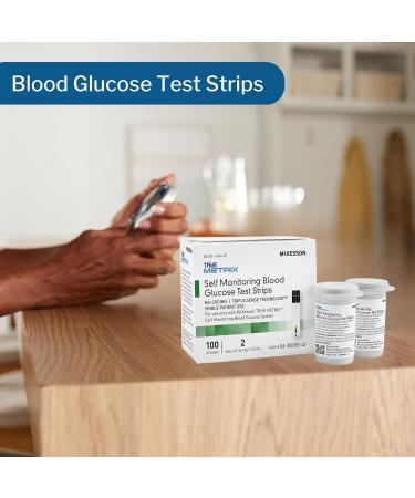 McKesson TRUE METRIX Blood Glucose Test Strips - 100 Strips (1 Pack, 2 Vials) - Buy Online on GoSupps.com