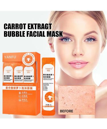Carrot Bubble Mask - Deep Pore Cleansing & Blackhead Remover with Carrot Extract - Moisturizing & Skin Brightening Formula - 1 Box - Buy Online on GoSupps.com