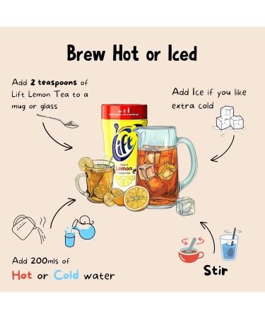 Lift Instant Lemon Flavoured Tea | Enjoy Hot or Iced Lemon Tea | Multipack of 6 x 165g Jars - Buy Online on GoSupps.com