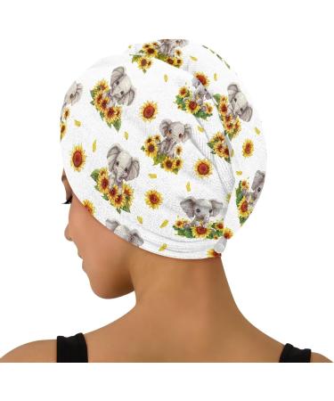 Sunflower Elephant Anti-Frizz Hair Drying Towel - Ultra Soft & Absorbent for Women - Perfect for All Hair Styles - Fast Drying Turbans & Shower Caps - Buy Online on GoSupps.com