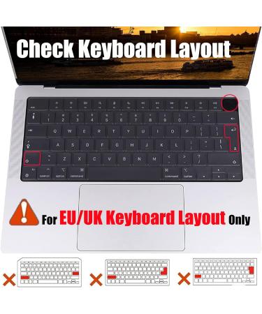 Ultra Thin Keyboard Cover for 2022-2024 MacBook Air 15 M2 M3 & Pro 14 16 M1 M2 Max - EU Layout with Touch ID | Perfect Fit for A3114 A3113 Models - Buy Online on GoSupps.com