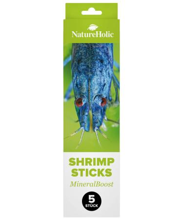 NatureHolic - MineralBoost Shrimp Lollipops I Supplement for invertebrates I Balanced mineral intake I for special feeding times I Made in Germany I 5 Lollies