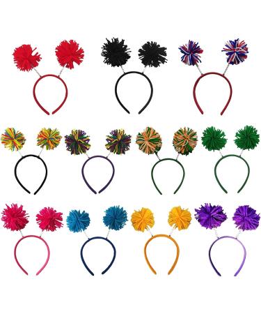 amangul Christmas Rainbow Pompoms Hair Hoop Woman Headband Makeup Headband for Easter Carnivals Cosplay Hair Accessories(Color 1) - Buy Online on GoSupps.com