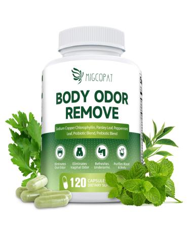 Chlorophyll Body Deodorizing Supplement Chlorophyll Capsules with Parsley & Peppermint Probiotic Green Tea Jerusalem Artichoke Prebiotic Supports Fresh Breath & Whole-Body Freshness 120 Caps 120 Count (Pack of 1)