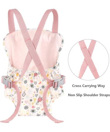 GAGAKU Doll Carrier - 100% Cotton Baby Front & Back Carrier for Kids | Adjustable Straps | Pink 2-Rose Garden - Shop Internationally! - Buy Online on GoSupps.com