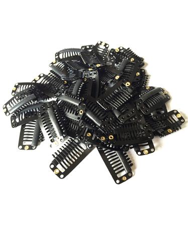 30 PCS Wig Clips 9-Teeth Wig Clips to Sew in Wig Clips to Secure Wig Hair Clips for Wigs Snap Clips for Wigs Clip on Wig for Women Small Wig Clips for Hair Extensions 30 PCS Black Wig clip