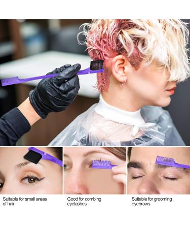 Sularpek 3-Piece Sleek Bun Brush Set | Double Edge Teasing Brush & Rat Tail Comb | Perfect for Hairdressers & Women - Purple - Buy Online on GoSupps.com