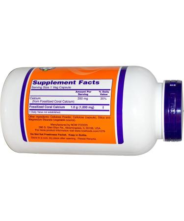 Now Foods Coral Calcium 1000 mg - 250 Vegan Capsules | Essential Mineral Supplement - Buy Online on GoSupps.com