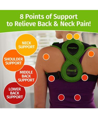 Hempvana Straight 8 Posture Corrector | As Seen On TV, Relieve Back Strain, Slouching & Text Neck | Lightweight & Moisture-Wicking | Adjustable with 8 Points of Support - Buy Online on GoSupps.com