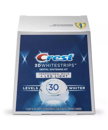 Crest 3D Whitestrips Professional White with Hydrogen Peroxide + LED Light Teeth Whitening Kit - 19 Treatments