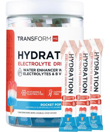 TransformHQ Hydration Drink Mix - Rocket Pop (21 Packets) | Electrolyte & Vitamin Boost for Optimal Hydration - Buy Online on GoSupps.com