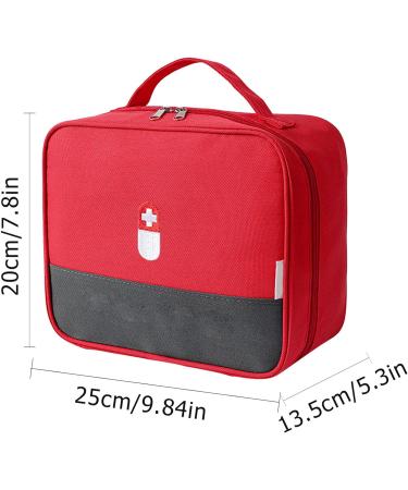 Leonshco Large Capacity Waterproof Medication Bag - First Aid & Emergency Care Travel Pharmacy Bag for School Camping & Home (Red) - Buy Online on GoSupps.com