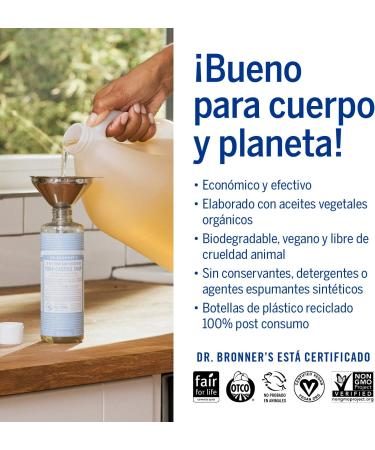  Dr. Bronner's Baby Doux Unscented Castile Liquid Soap 3.8 l - Buy Online on GoSupps.com