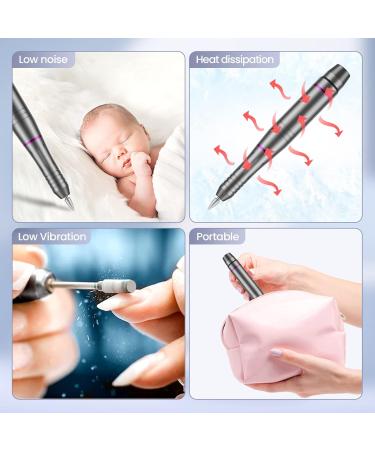 Professional Electric Nail File Set | Low Vibration 20000 RPM | Adjustable Speed | 11 Drill Bits | Manicure Pedicure Tool for Acrylic Nails | Grey - Buy Online on GoSupps.com
