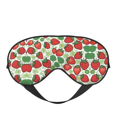 Strawberry Pattern Print Ultra-Soft Light-Blocking Eye Mask for Optimal Comfort and Restful Sleep
