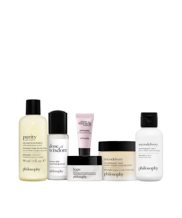 Philosophy Purity Made Simple Facial Cleanser Set - 6 Pieces | Gentle Paraben-Free Face Wash with Meadowfoam Seed Oil for Dirt & Makeup Removal - Buy Online on GoSupps.com