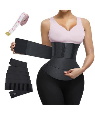 Auronp Waist Trainer for Women Lower Belly Fat,2023 Upgraded Waist Wrap,Sweat Band Waist Trainer for Women,Non-Slip,Waist Trainer for Women Plus Size Black