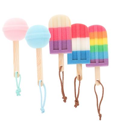 Hemoton 1 Set 5pcs Baby Bath Sponge Loofah for Kids Colorful Bath Mat Bath Scrubber Sponge Shower Scrubber Shower Sponge Body Scrubber Bath Sponge Scrubber Infant Bath Scrubber Puffs Clean