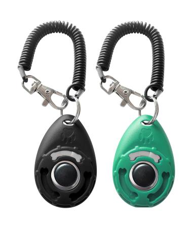 HoAoOo Pet Training Clicker with Wrist Strap - Dog Training Clickers (Black +Bluegreen) - Buy Online on GoSupps.com