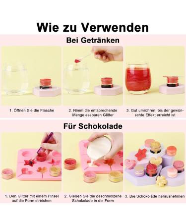 Edible Glitter Set - 3 Colors of Tasteless Glitter Powder for Drinks Desserts & Cocktails | 4G Food Coloring Powder - Buy Online on GoSupps.com