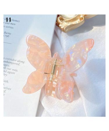 Yinyime hair clips sweet fairy butterfly shape hair clips marble leopard print hair clips women acrylic hairpins barrettes hair accessories gift (color: 11)