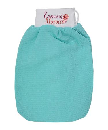 Moroccan peeling glove Kessa glove blue made in Morocco premium quality helps with cleaning the skin falsified tan and ingrown hair (1 piece) 1 piece (1 Pack)