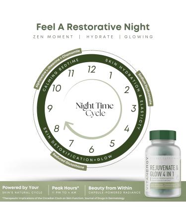 Vitanergy Beauty Sleep & Skin Glow Supplement 4-in-1 Nighttime Support with L-Glutathione, Hyaluronic Acid, L-Theanine & Chamomile Vegan, Made in USA, 56 Capsules - Buy Online on GoSupps.com