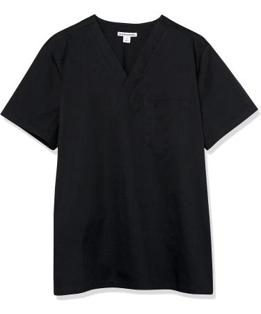 Amazon Essentials Men's V-Neck Scrub Top - Medium Black | Pockets Included - Buy Online on GoSupps.com