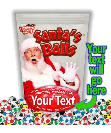 Personalised Bag Of Santa's Balls Delicious Foil Wrapped Chocolate Flavour Footballs for Xmas Christmas gift - Buy Online on GoSupps.com
