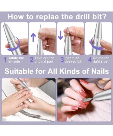 35000RPM Electric Nail Files Rechargeable 4000mAH Professional Cadrim Super Portable Nail Drill Acrylic Gel Kit Beginners Adjustable Speed Free Direction LCD Display Electric Set Manicure Pedicure Kit White - Buy Online on GoSupps.com