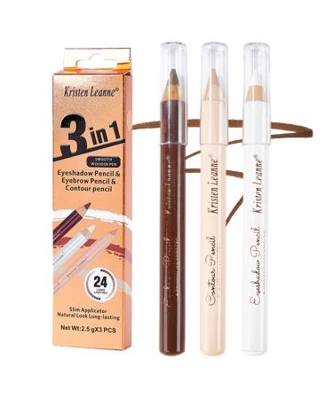 Eyebrow Concealer Pencil | Eyeliner Pencil Long-Lasting Brow Tint Silkworm Set | Eye Makeup Concealing Pencils for Shopping Dating Business Trips Vacation Pochy 1#