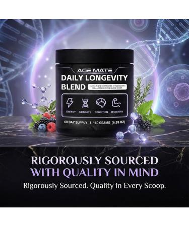 age mate Daily Longevity Blend 180g Longevity Blend for Women Sugar Free Prebiotic Fiber Supports Energy Levels (1pcs) - Buy Online on GoSupps.com