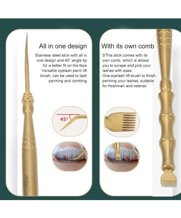 Sonew Stainless Steel Bamboo Shape Double Ended Lash Perm Lift Brush Tools for Perming Lashes Daily Mascara Brushing and Lash Combing - Buy Online on GoSupps.com