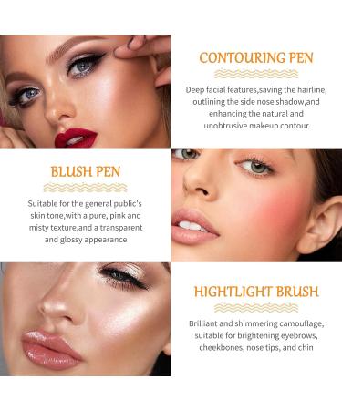  Nivofu Nivofu 3pcs Highlighter & Blush & Contour Beauty Wand Liquid Contour Stick with Applicator Face Blusher Smooth Concealer for Face Cheekbone Glow - Buy Online on GoSupps.com