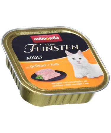 Animonda of the finest wet feed cat adult - with poultry + calf 32 x 100g - high -quality premiere cat food wet grain -free - for catass food feed - Buy Online on GoSupps.com
