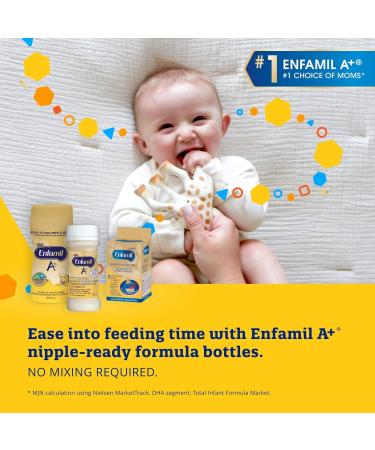 Enfamil A+ Baby Formula Ready to Feed Bottles DHA (a type of Omega-3 fat) to help support brain development Age 0-12 months 237ml x 6 count 1.42 l (Pack of 1) - Buy Online on GoSupps.com