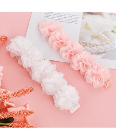 2Pcs Chiffon Flower Baby Headbands - Floral Crown Hair Accessories for Newborns & Toddlers - Buy Online on GoSupps.com