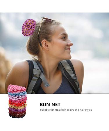 Lurrose 20pcs Colorful Crochet Snood Hair Net Set for Women - Bun Cover Hair Accessories for Ballet, Dance, Skating - Buy Online on GoSupps.com