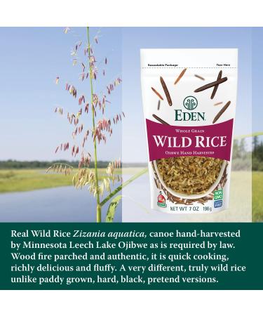 Eden Wild Rice 7 oz Bag - Hand Harvested, Wood Fire Parched, 100% Whole Grain - Buy Online on GoSupps.com