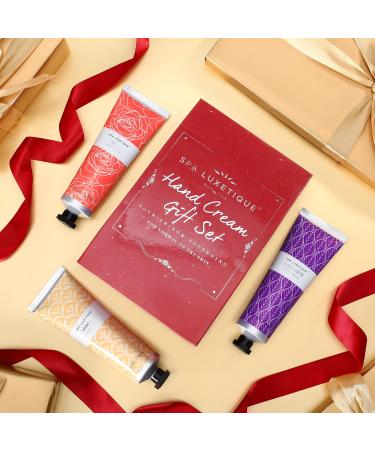Spa Luxetique Hand Cream Gift Set - 12oz Rose, Lavender, Vanilla Scented Hand Lotion - 4oz x 3pcs - For Rough & Dry Hands - Women's Gift Sets - Birthday Gifts - Lavender, Rose, Vanilla - Buy Online on GoSupps.com