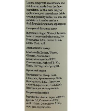 Simply Honeycomb Syrup 1 Litre - Premium Quality Honeycomb Syrup - 1 Pack - Buy Online on GoSupps.com